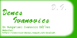 denes ivanovics business card